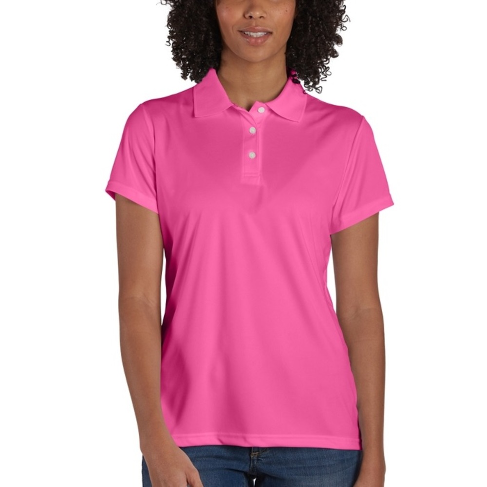 Hanes Cool Dri Pink Collared Short Sleeve Shirt